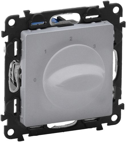 Выключатель вентилятора без рамки Legrand Valena Life 4-поз. алюминий картинка